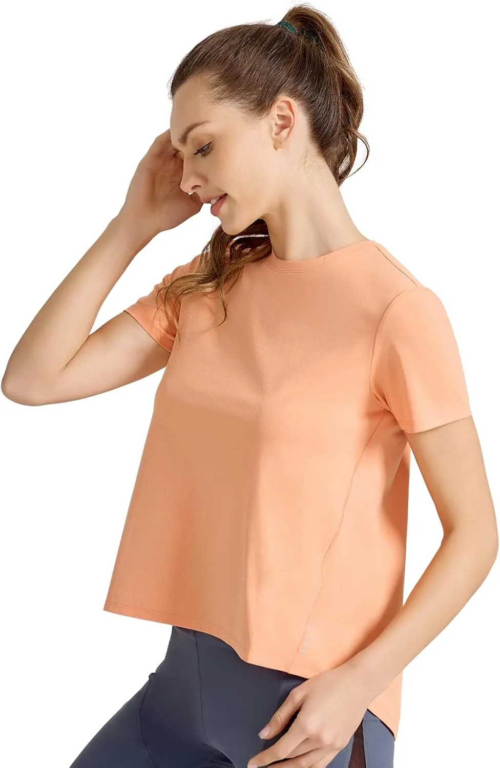 AARYA Workout Tops for Women UPF50 Breathable Loose Fit Yoga T Shirts Short Sleeve Running Gym Athletic Tee Top
