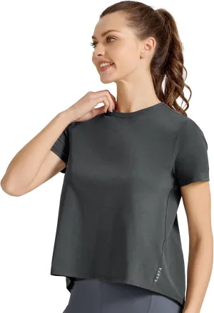 AARYA Workout Tops for Women UPF50 Breathable Loose Fit Yoga T Shirts Short Sleeve Running Gym Athletic Tee Top