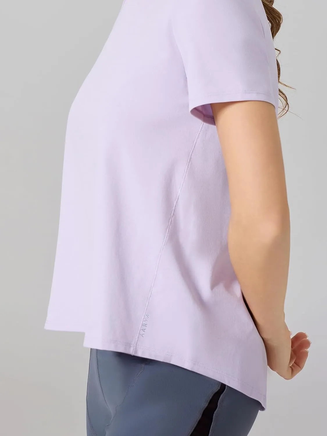 AARYA Workout Tops for Women UPF50 Breathable Loose Fit Yoga T Shirts Short Sleeve Running Gym Athletic Tee Top