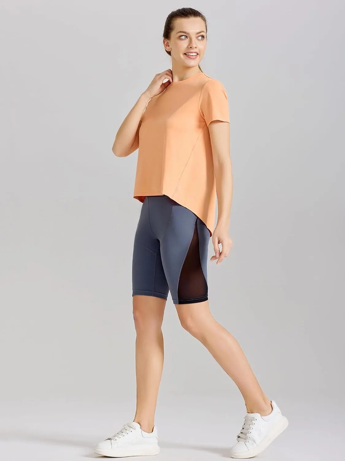 AARYA Workout Tops for Women UPF50 Breathable Loose Fit Yoga T Shirts Short Sleeve Running Gym Athletic Tee Top