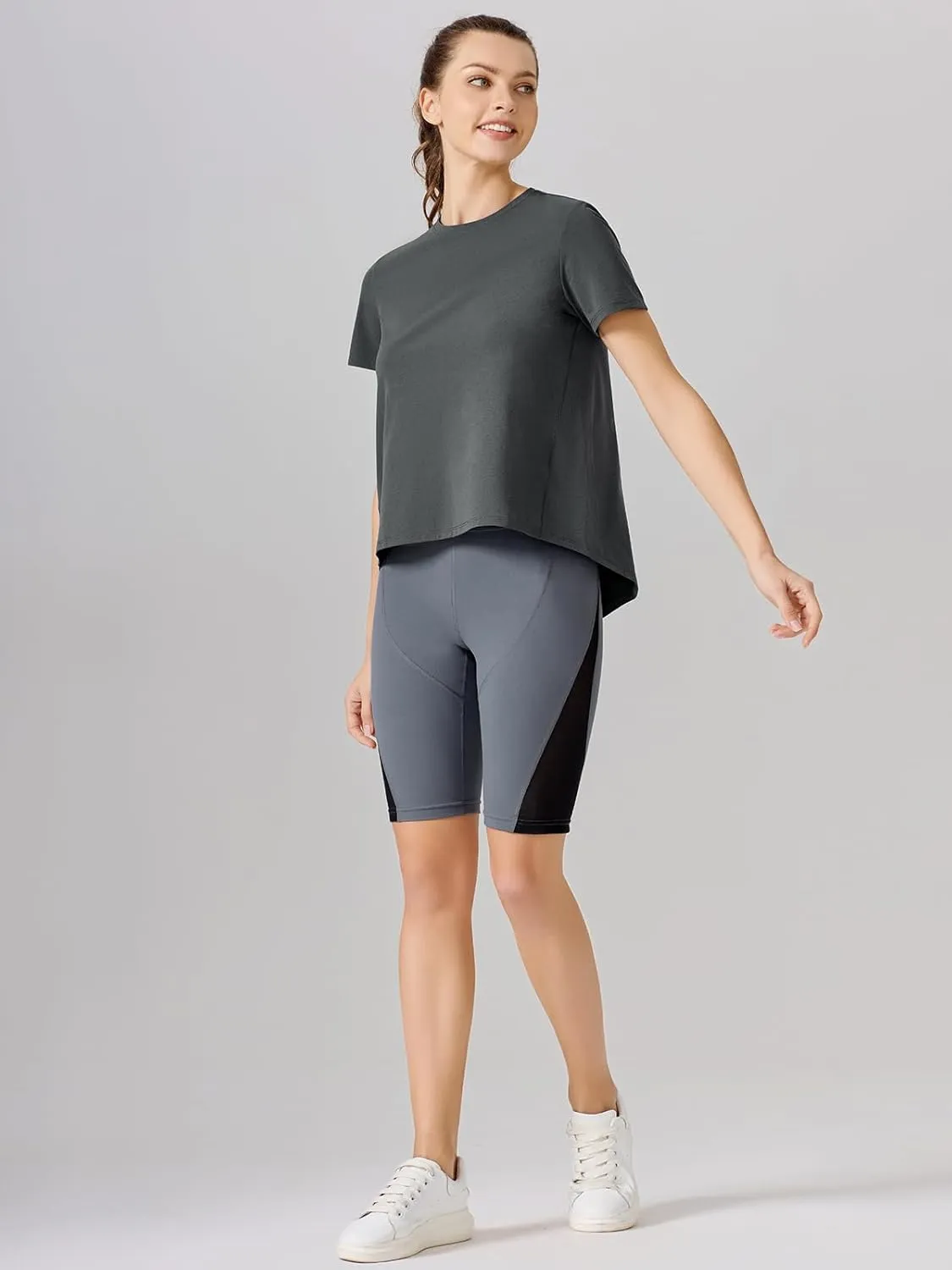 AARYA Workout Tops for Women UPF50 Breathable Loose Fit Yoga T Shirts Short Sleeve Running Gym Athletic Tee Top