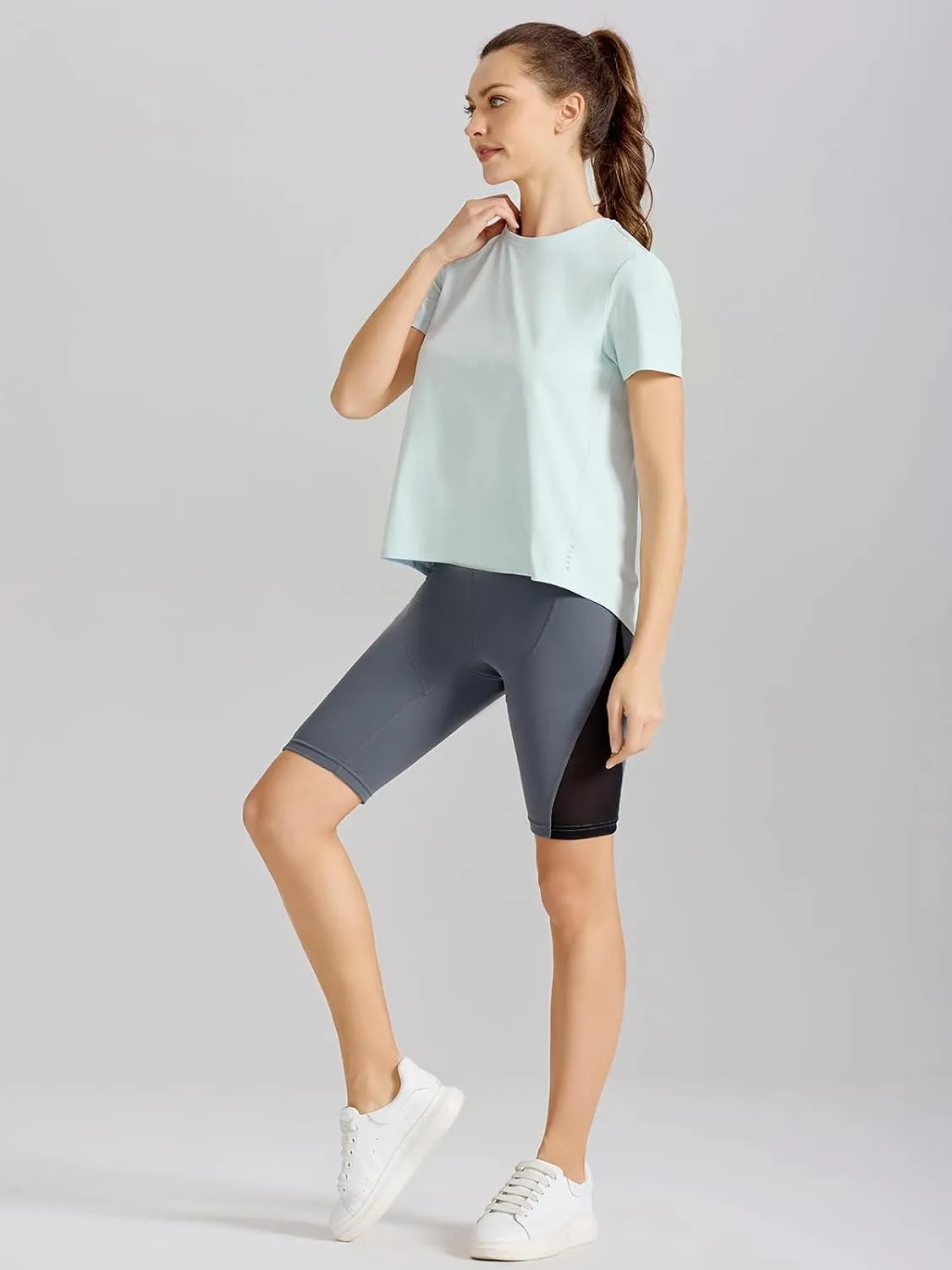 AARYA Workout Tops for Women UPF50 Breathable Loose Fit Yoga T Shirts Short Sleeve Running Gym Athletic Tee Top