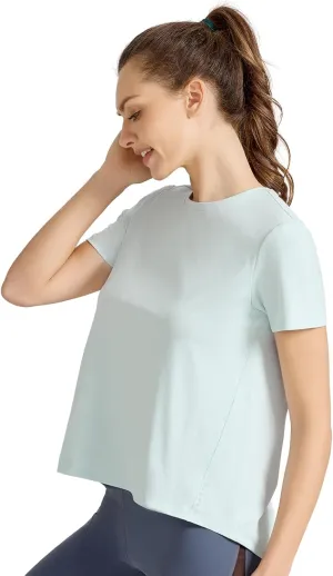 AARYA Workout Tops for Women UPF50 Breathable Loose Fit Yoga T Shirts Short Sleeve Running Gym Athletic Tee Top