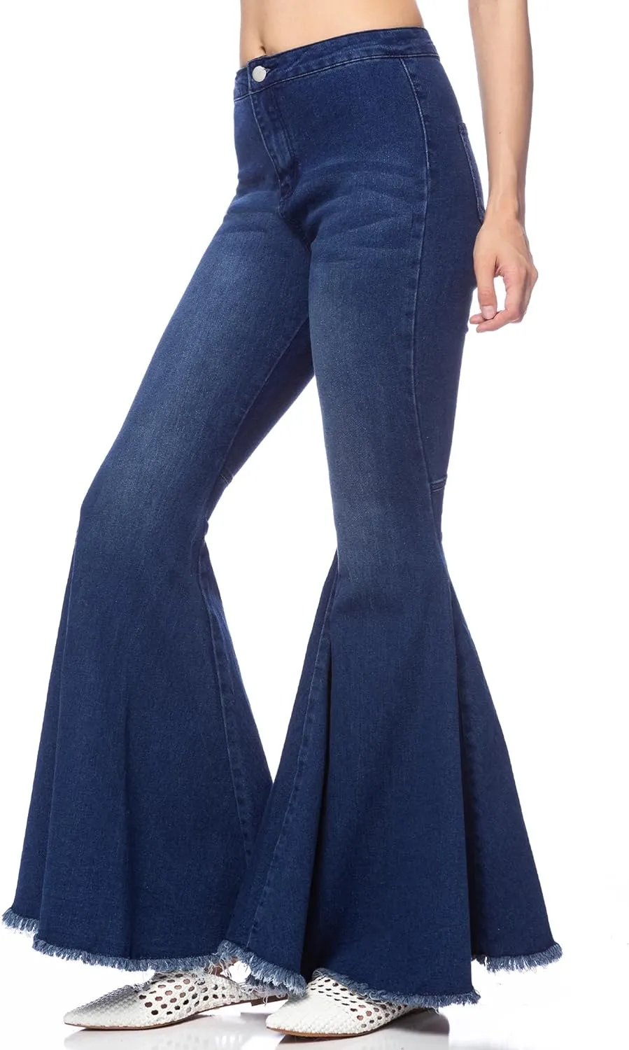 Anna-Kaci Women's Fashion High Waist Long Denim Bell Bottom Jeans Flared Pants