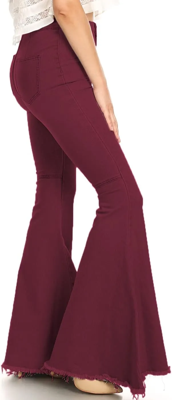 Anna-Kaci Women's Fashion High Waist Long Denim Bell Bottom Jeans Flared Pants