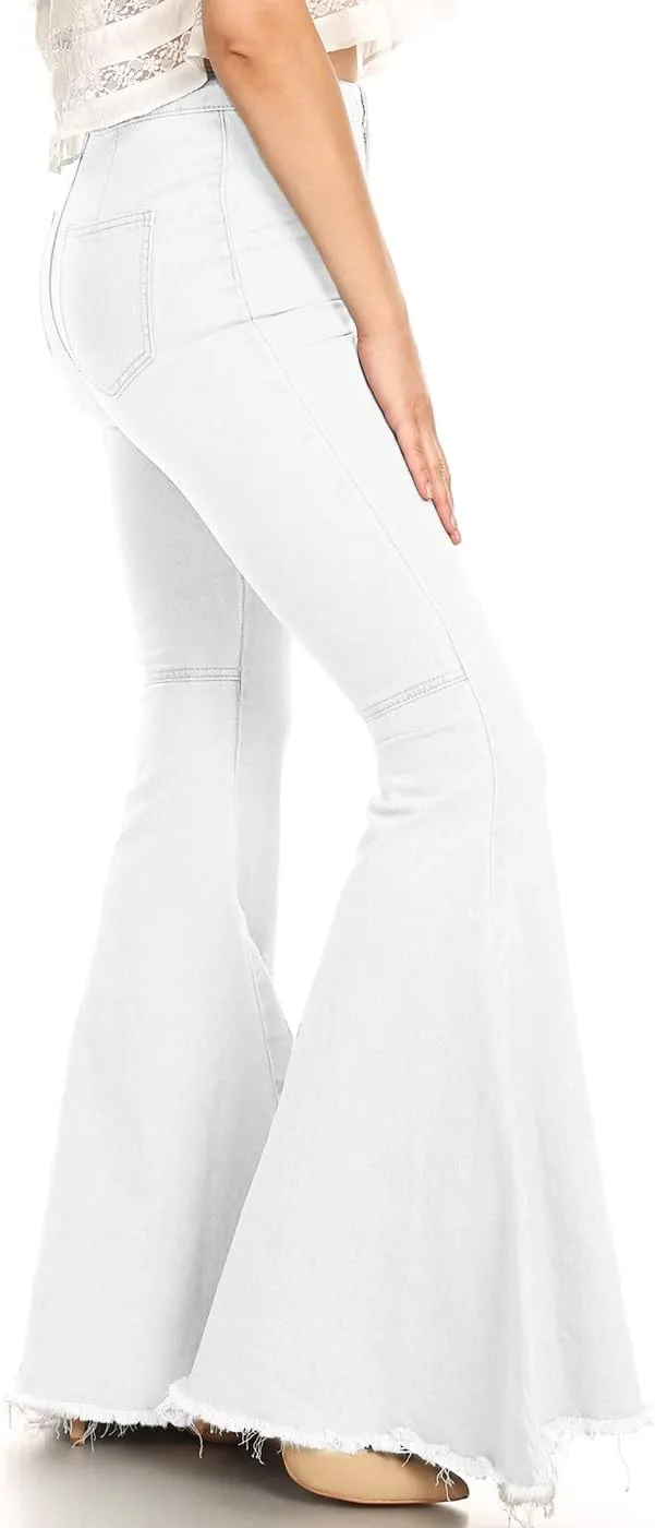 Anna-Kaci Women's Fashion High Waist Long Denim Bell Bottom Jeans Flared Pants