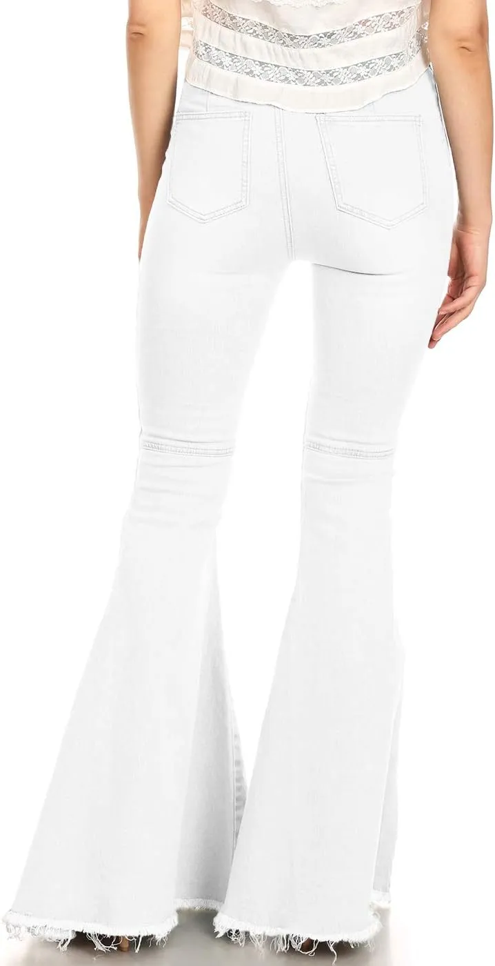 Anna-Kaci Women's Fashion High Waist Long Denim Bell Bottom Jeans Flared Pants