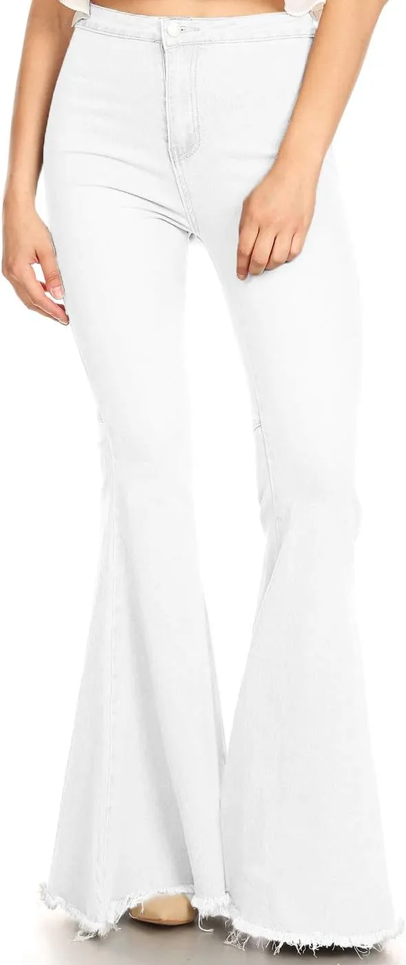 Anna-Kaci Women's Fashion High Waist Long Denim Bell Bottom Jeans Flared Pants