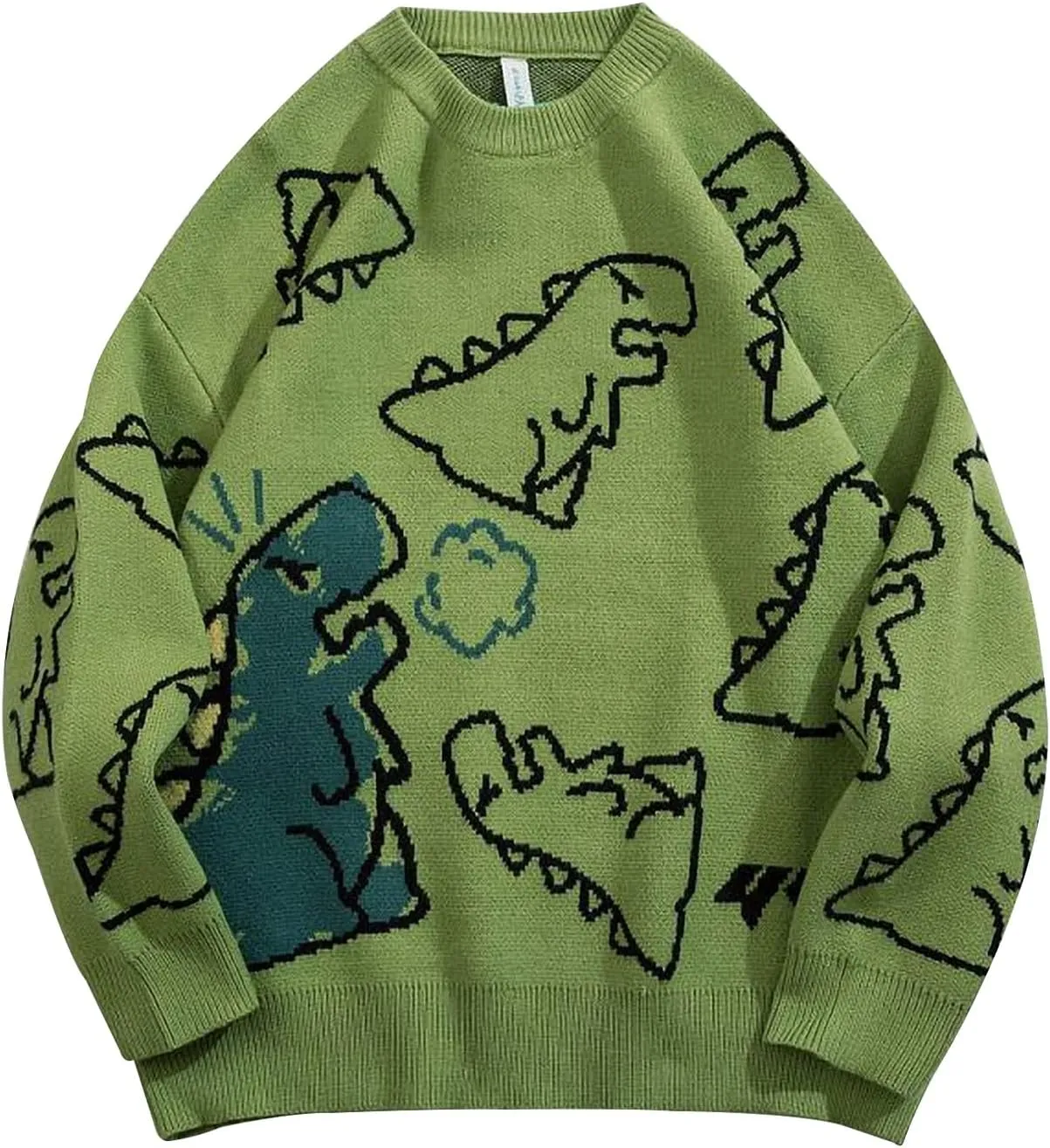 Arssm Dinosaur Sweater Women y2k Vintage Oversized Graphic Streetwear Knit Sweater Casual Cute Kawaii Tops