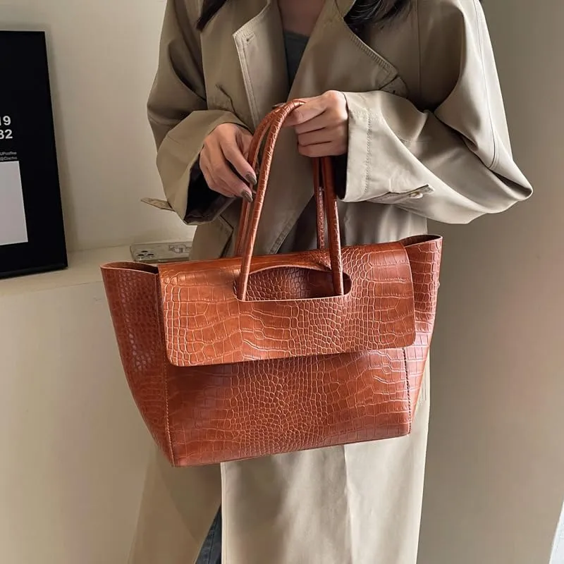 Axcone Vintage Minimalist Large Capacity Commuter Handbag, Shoulder Bag