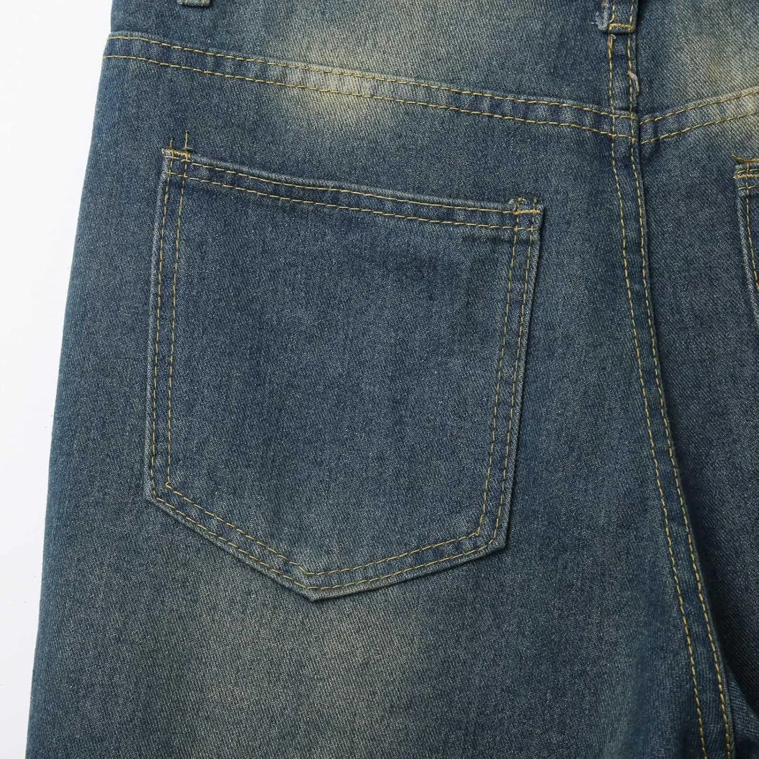 Baggy Jean Shorts for Men Summer Casual Loose Fit Y2K Hip Hop Mid Denim Shorts Streetwear with Pockets