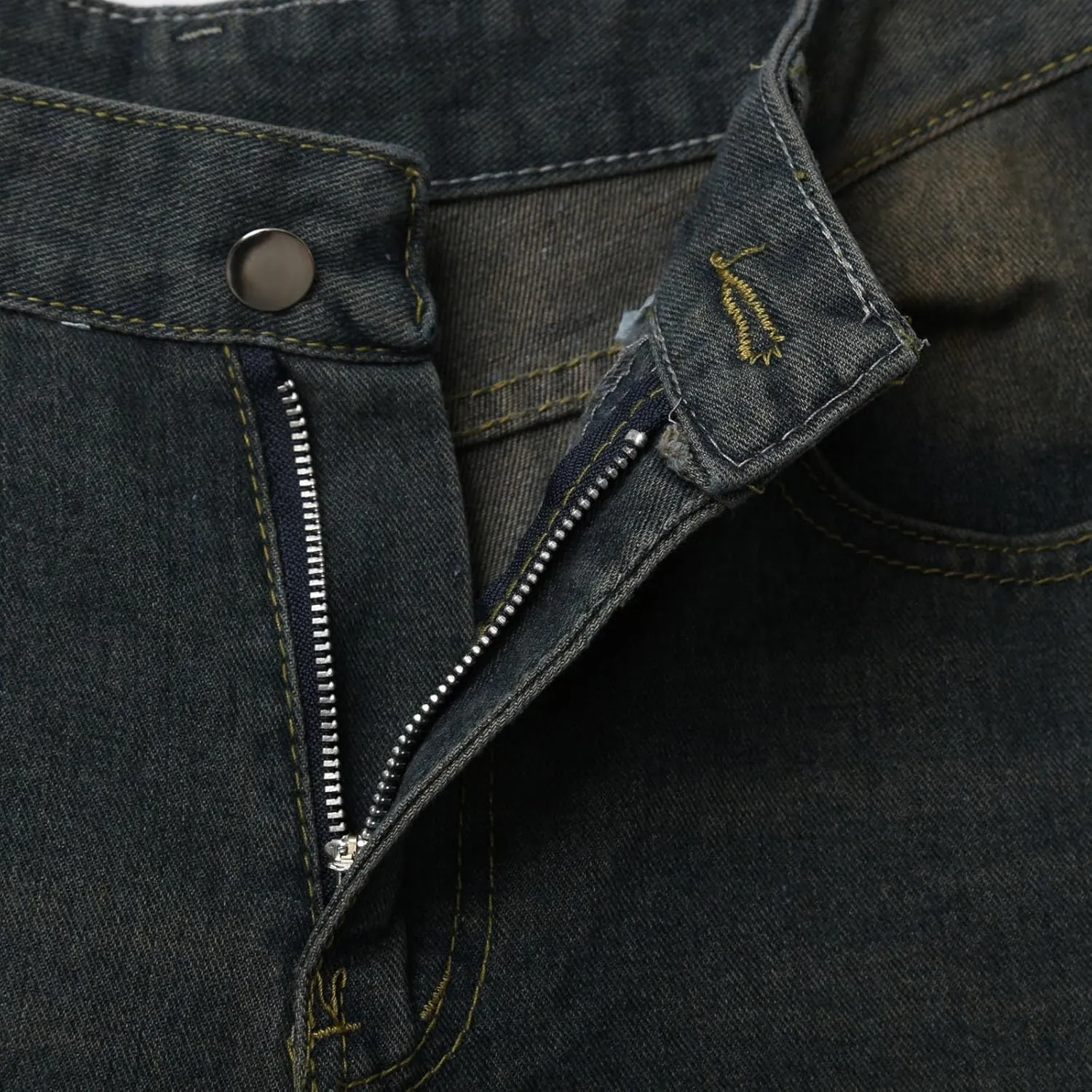 Baggy Jean Shorts for Men Summer Casual Loose Fit Y2K Hip Hop Mid Denim Shorts Streetwear with Pockets