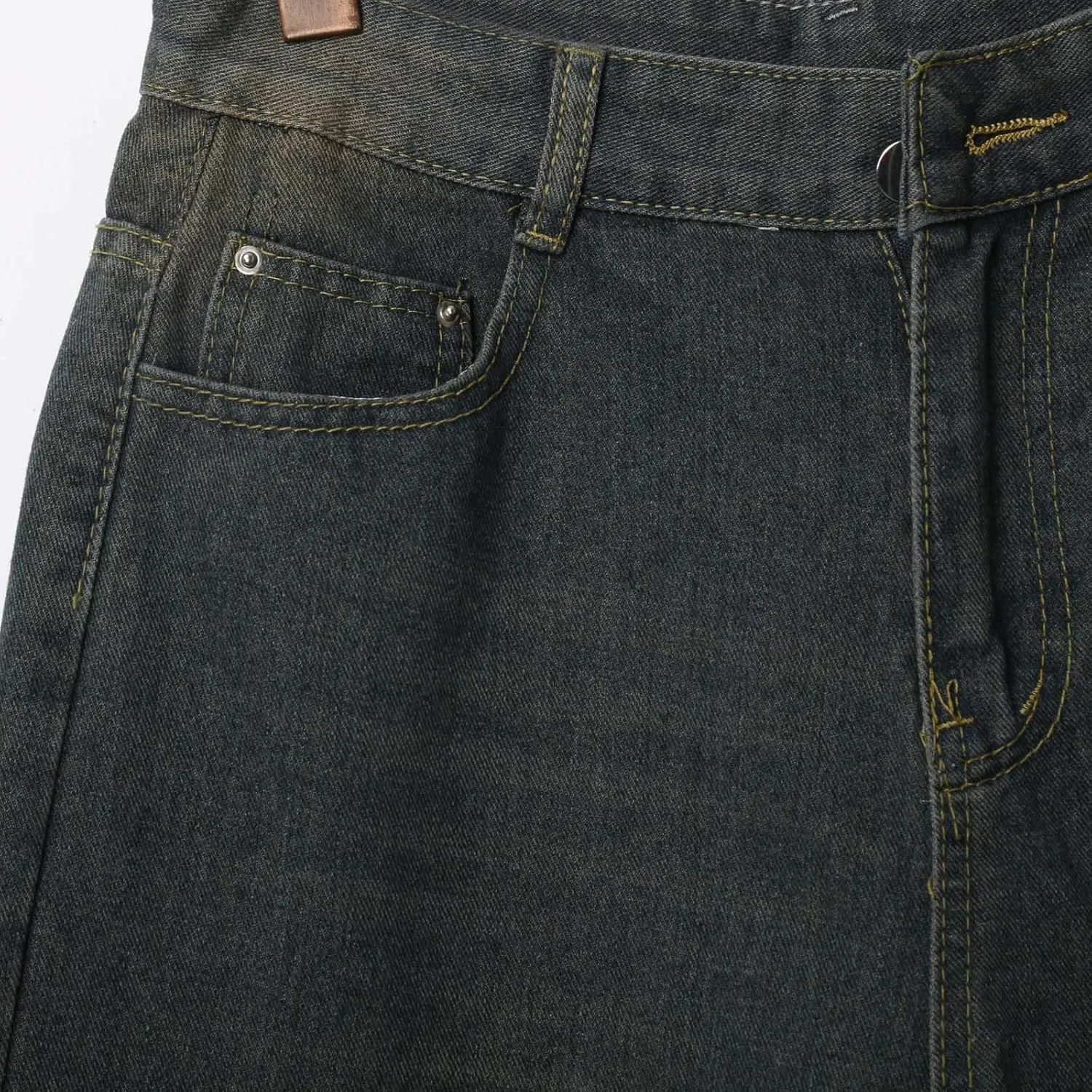 Baggy Jean Shorts for Men Summer Casual Loose Fit Y2K Hip Hop Mid Denim Shorts Streetwear with Pockets