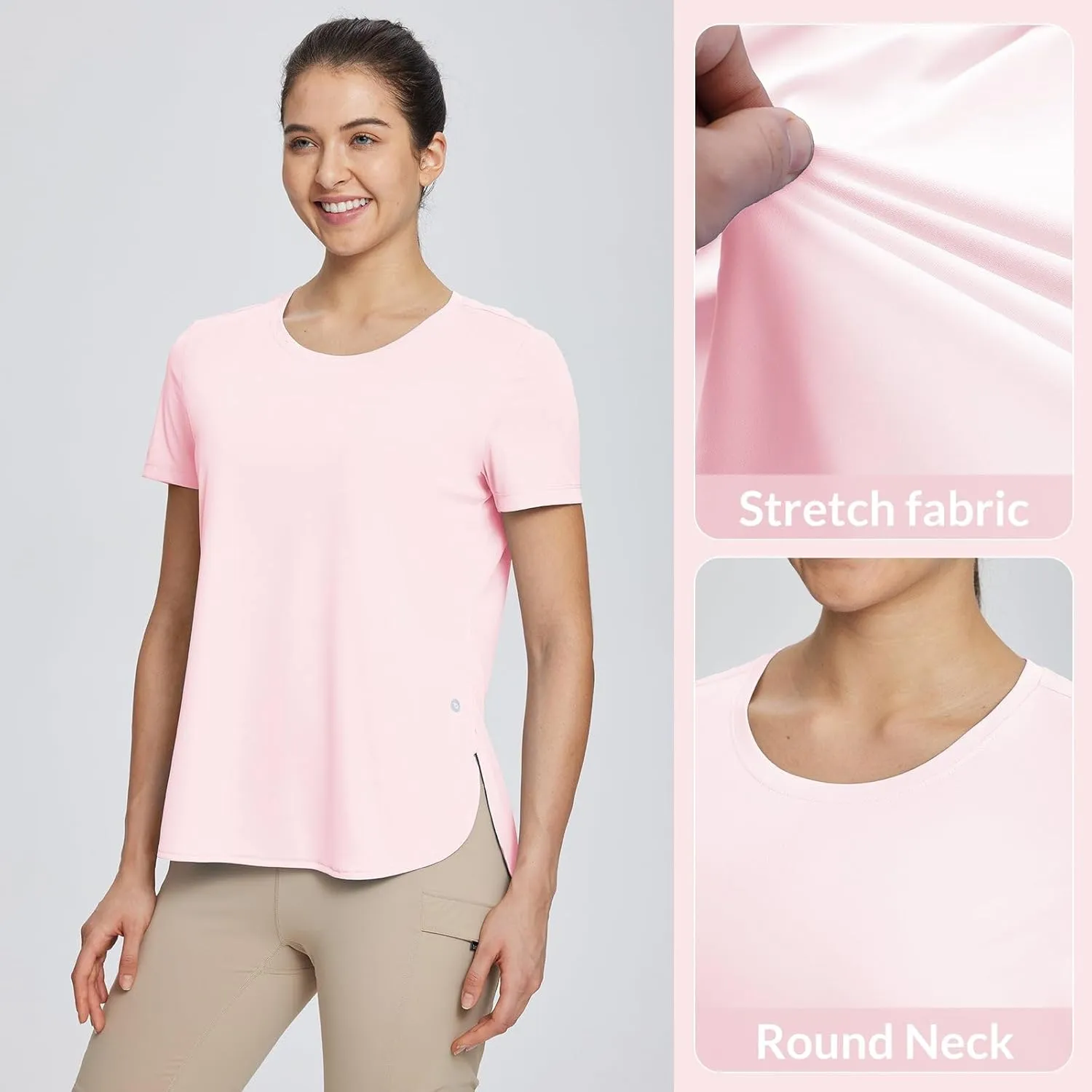 baleaf Women's Workout Tops Shirts UPF50  Sun Shirt Short Sleeve Quick Dry UV Protection Athletic Tee