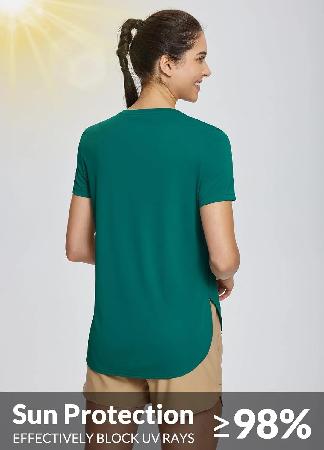 baleaf Women's Workout Tops Shirts UPF50  Sun Shirt Short Sleeve Quick Dry UV Protection Athletic Tee