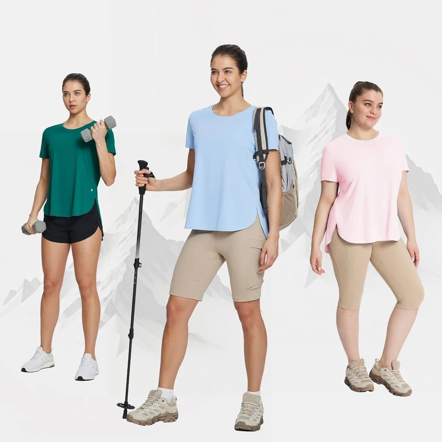 baleaf Women's Workout Tops Shirts UPF50  Sun Shirt Short Sleeve Quick Dry UV Protection Athletic Tee