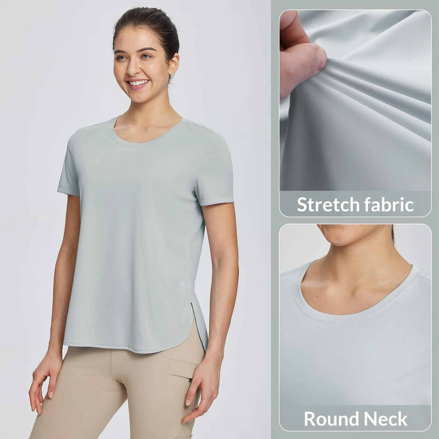 baleaf Women's Workout Tops Shirts UPF50  Sun Shirt Short Sleeve Quick Dry UV Protection Athletic Tee