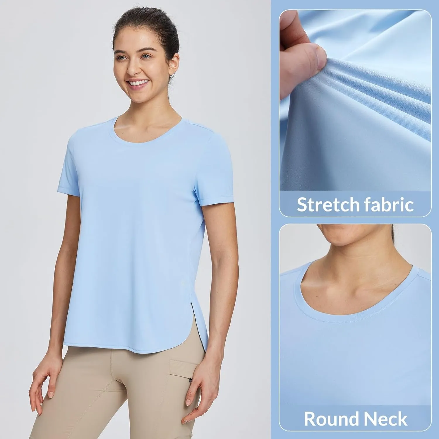 baleaf Women's Workout Tops Shirts UPF50  Sun Shirt Short Sleeve Quick Dry UV Protection Athletic Tee