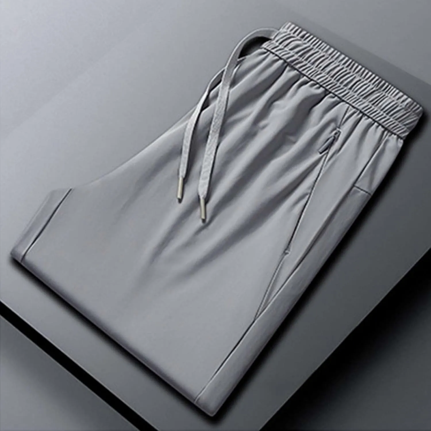 Beeswan Pants for Men Over 50 Quick Drying Stretch Active Ice Silk Pants Cinch Bottom Breathable Icedactive Trousers