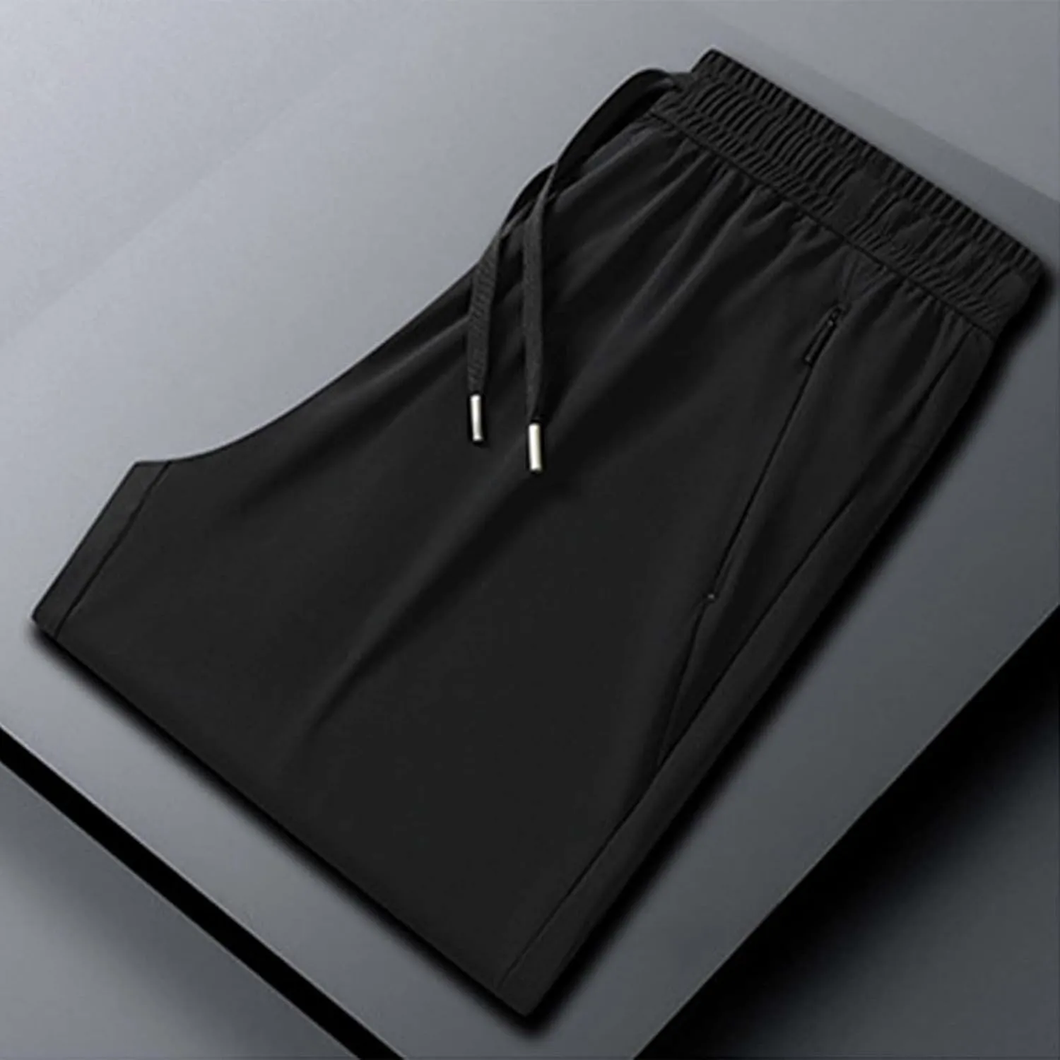 Beeswan Pants for Men Over 50 Quick Drying Stretch Active Ice Silk Pants Cinch Bottom Breathable Icedactive Trousers
