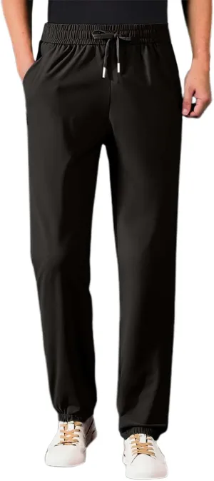 Beeswan Pants for Men Over 50 Quick Drying Stretch Active Ice Silk Pants Cinch Bottom Breathable Icedactive Trousers