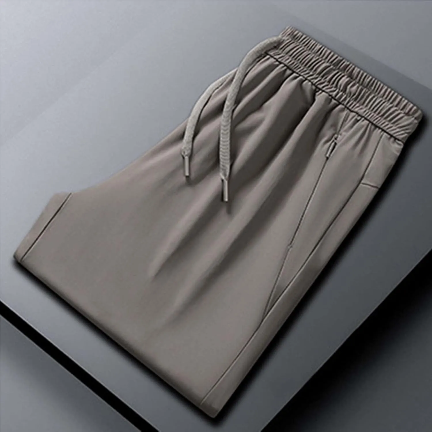 Beeswan Pants for Men Over 50 Quick Drying Stretch Active Ice Silk Pants Cinch Bottom Breathable Icedactive Trousers