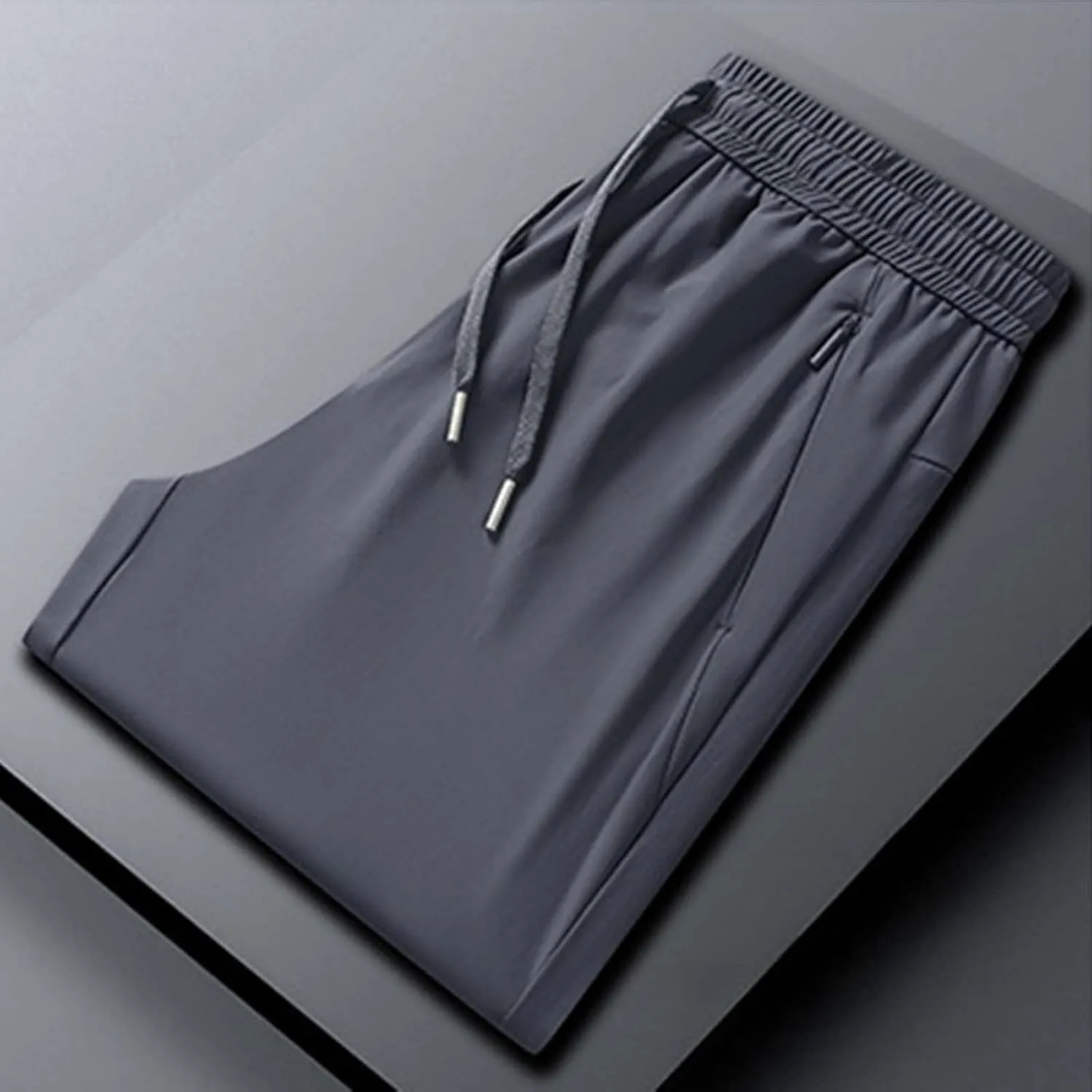 Beeswan Pants for Men Over 50 Quick Drying Stretch Active Ice Silk Pants Cinch Bottom Breathable Icedactive Trousers