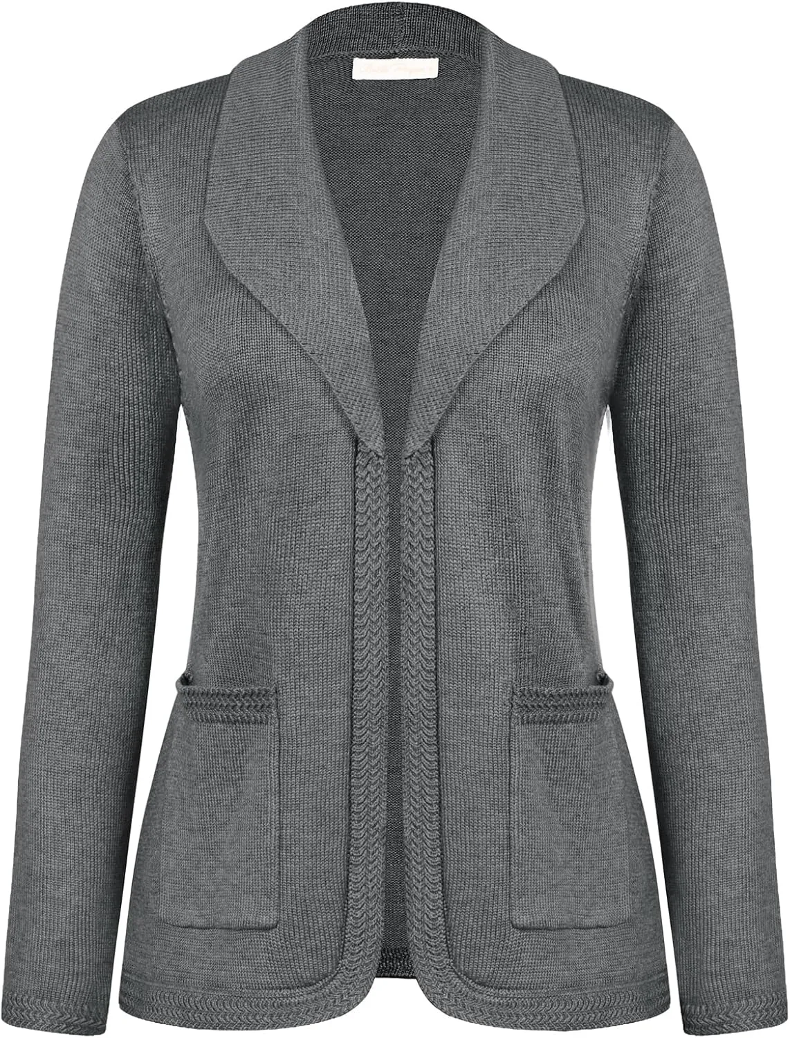Belle Poque Women Sweater Blazer Vintage Cardigan Sweater V Neck Shawl Lapel Collar Cardigan with Pockets