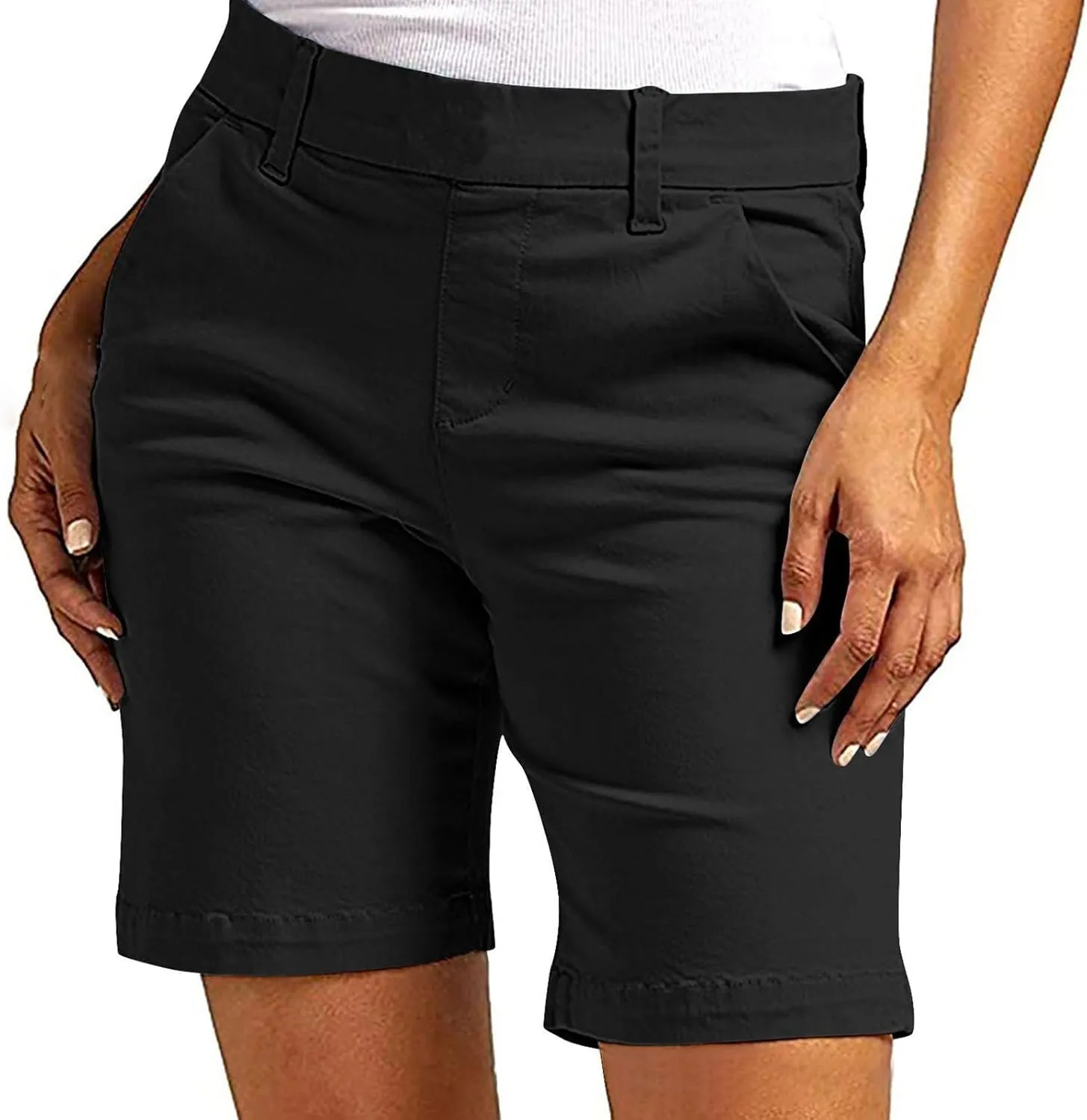Bermuda Shorts for Women Summer Knee Length Lightweight Quick Dry Short Casual Hiking Straight Leg Pull On Short