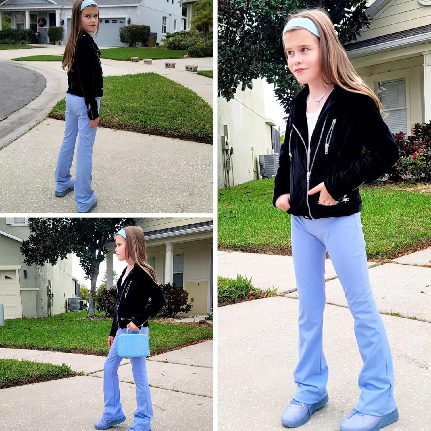 BIG ELEPHANT Girls Flare Leggings Kids Bell Bottoms High Waisted Bootcut Yoga Dance Flared Pants