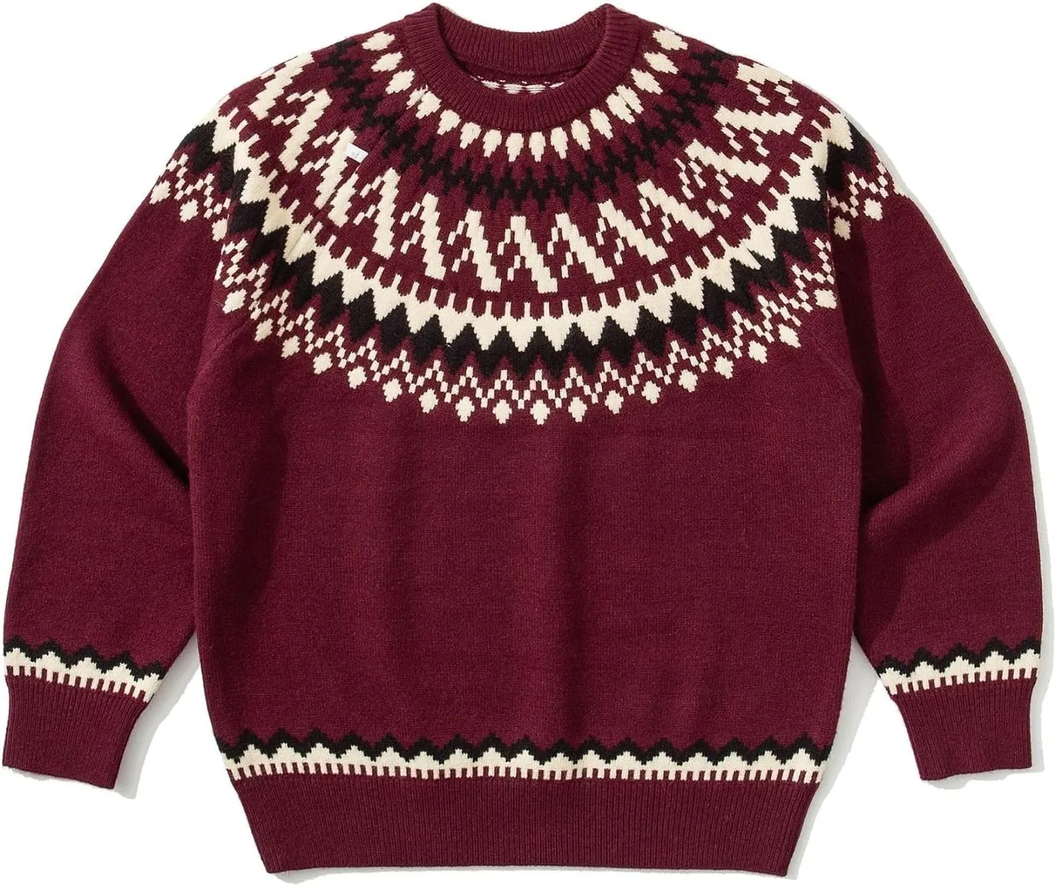 Cable Knit Sweater Women Vintage Chunky Cream Sweater Men Woven Crewneck Knitted Pullover