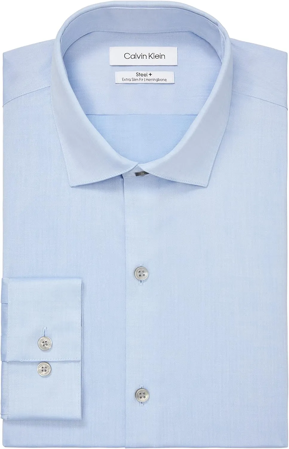 Calvin Klein Men's Dress Shirt Herringbone Stretch
