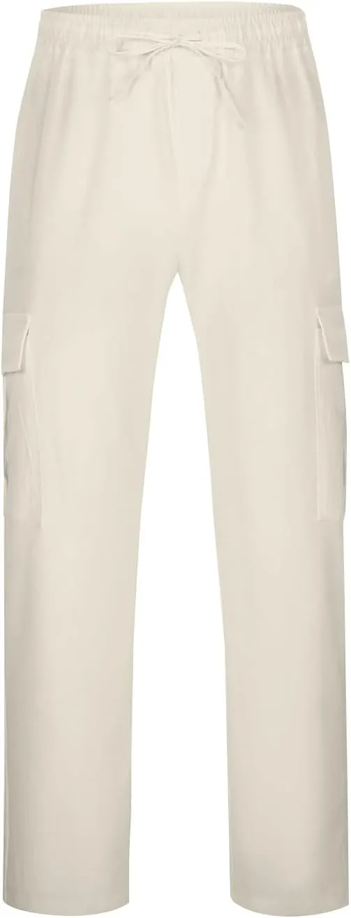 Cargo Pants for Men Lightweight Breathable Pants Water Resistant Wide Leg Stretch Trousers Workout Fishing