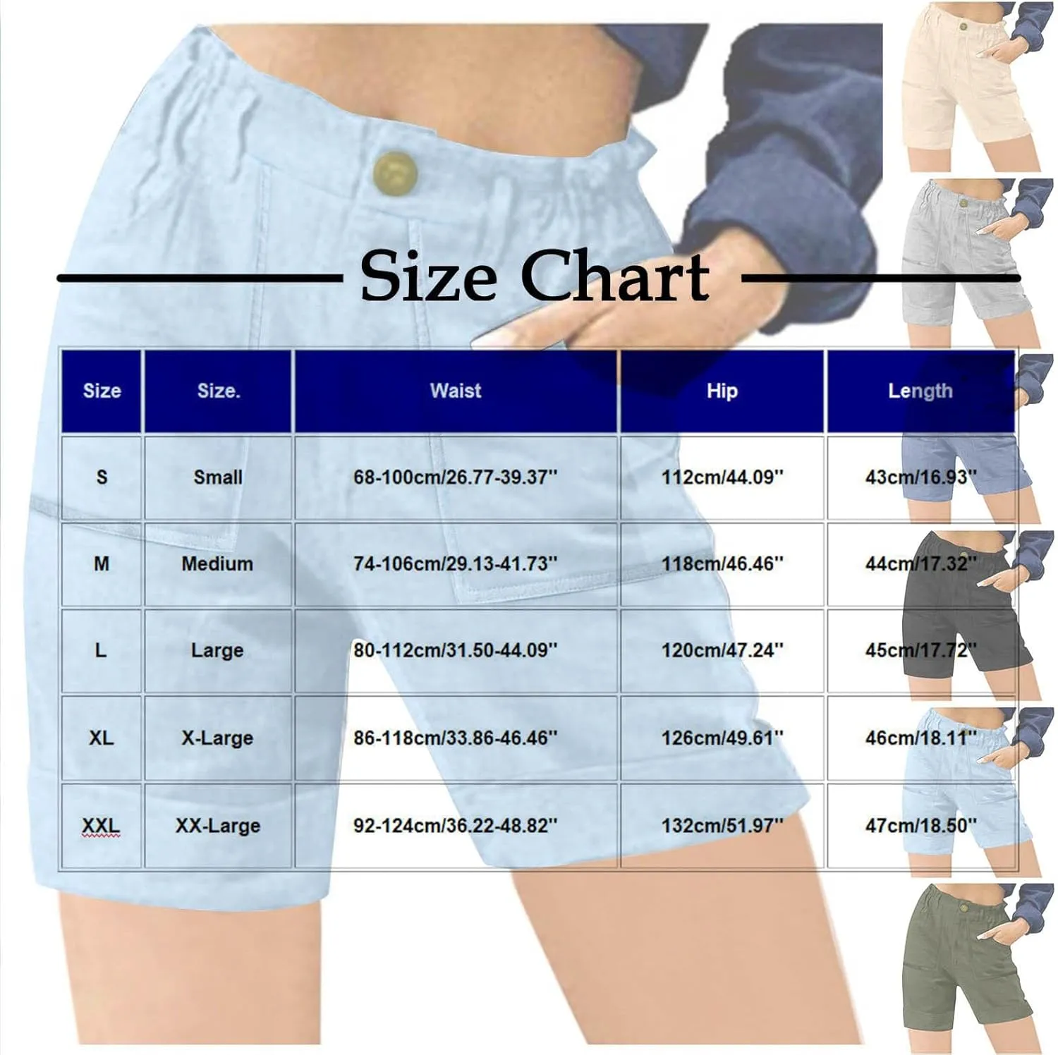 Cargo Shorts for Women 2025 Summer Casual Hiking Shorts with Pockets Elastic Waist Button Chino Short Pants Outfits