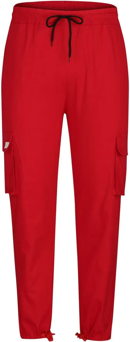 Cbcbtwo Lightweight Cargo Pants Men Multi Pockets Work Pants Stretch Elastic Waist Joggers Relaxed Fit Hiking Sweatpants
