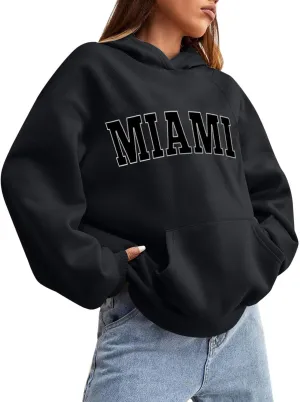 Chicago Hoodies for Women Cozy Sweatshirt Y2K Crewneck Long Sleeve Pullover Oversized Hoodie with Pockets