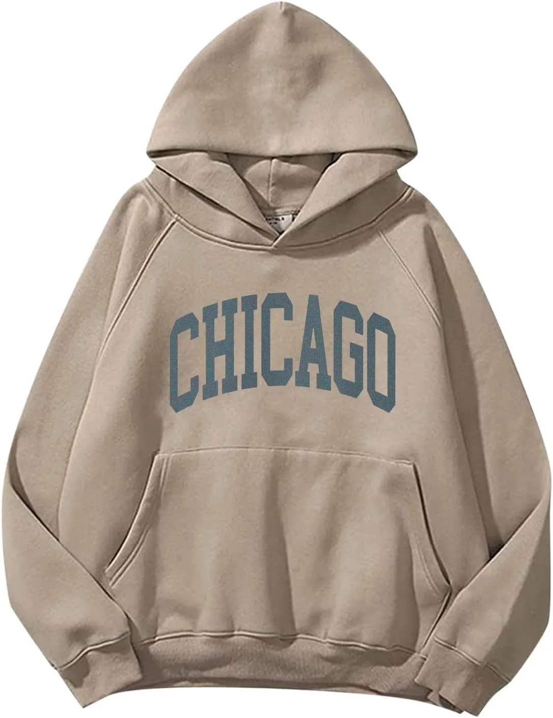Chicago Hoodies for Women Cozy Sweatshirt Y2K Crewneck Long Sleeve Pullover Oversized Hoodie with Pockets