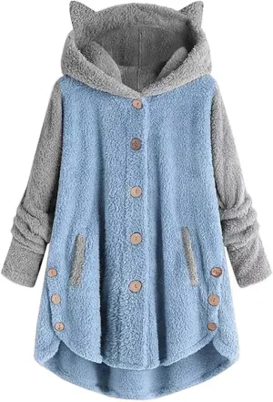 ChicCrate Womens Jacket Warm Fleece Teddy Fuzzy Wool Biker Fur Jackets Coats Loose Sherpa Outerwear Cardigan