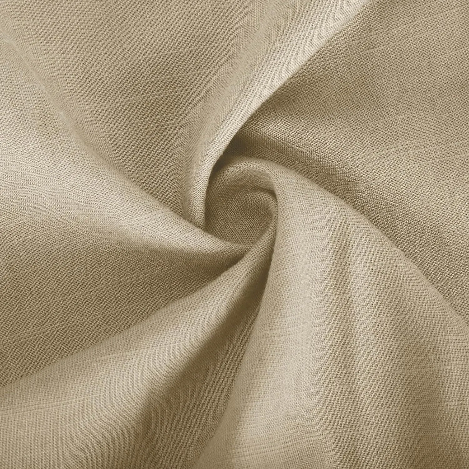 Chino Linen Pants for Men Wide Leg Elastic Waist Pants Breathable Big and Tall Plain Beach Trousers