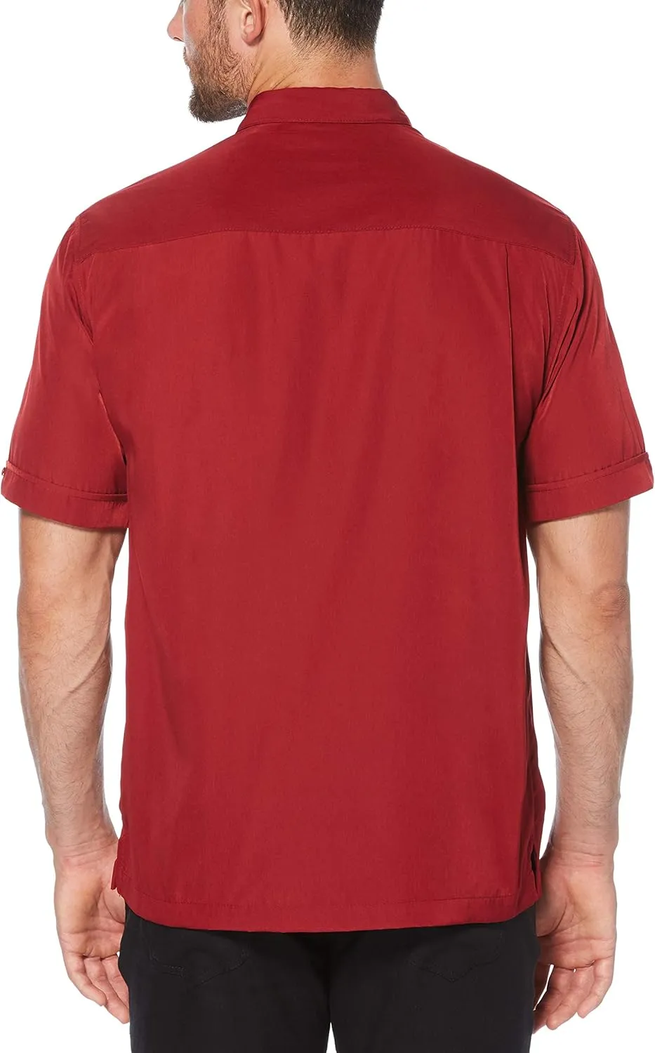 Cubavera Paneled Short Sleeve Shirt for Men, Classic Fit, Wrinkle Resistant, Casual Button-Down Shirt With Spread Collar
