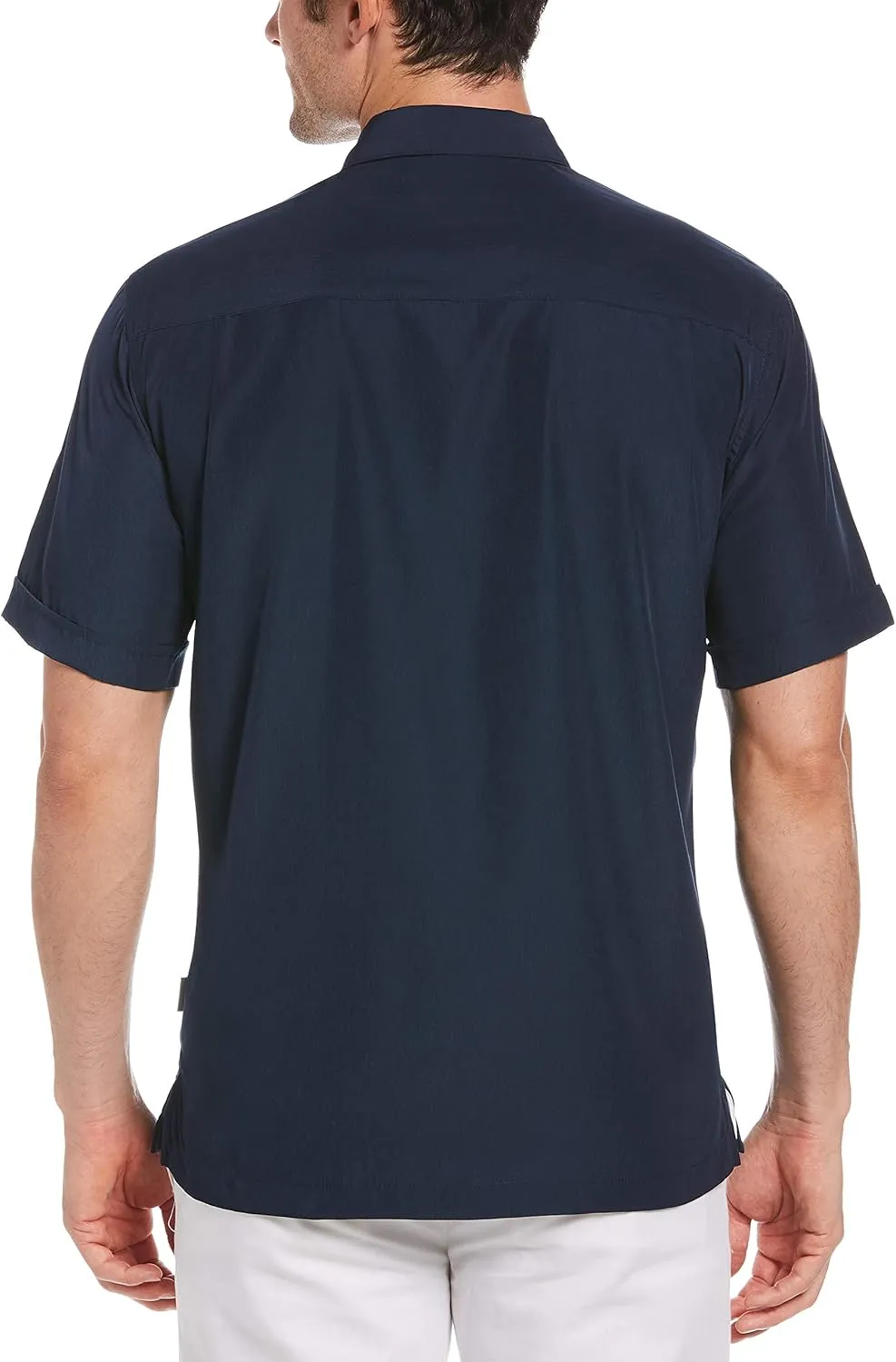 Cubavera Paneled Short Sleeve Shirt for Men, Classic Fit, Wrinkle Resistant, Casual Button-Down Shirt With Spread Collar