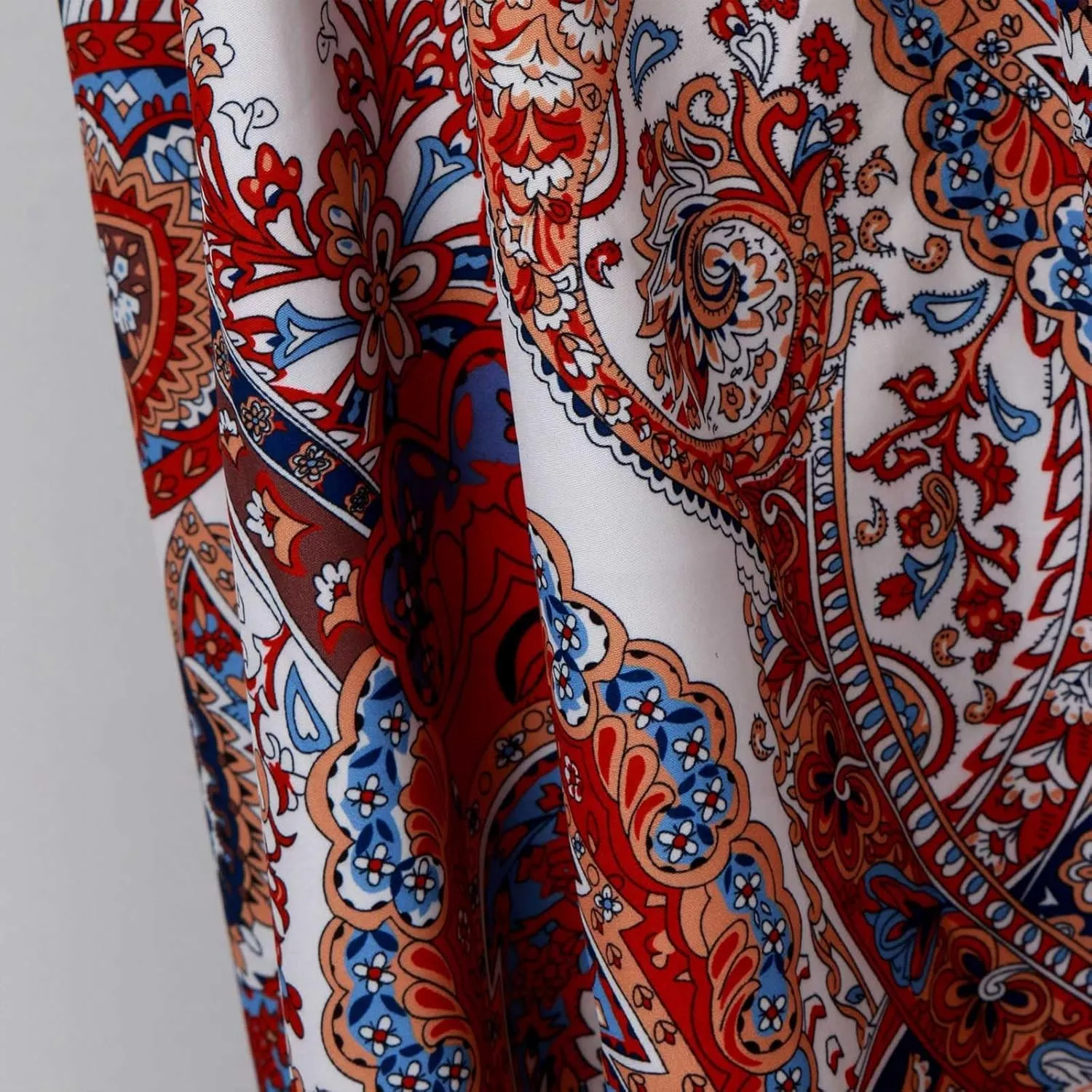 Cute Skirts for Women Trendy High Elastic Waist Paisley Print Loose Pleated Long Flowy Maxi Skirts Ladies Boha Dress