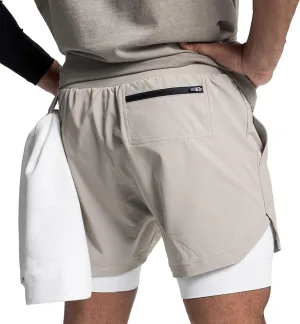 DIOTSR Mens 2 in 1 Running Workout Shorts for Men Lightweight Training Shorts Quick Dry Gym Shorts with Phone Pocket