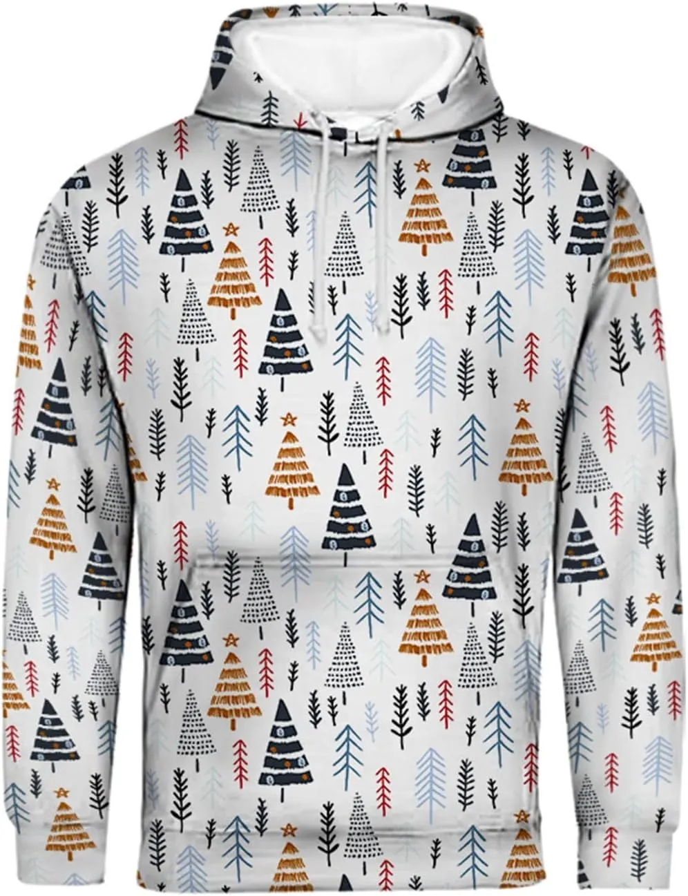 DuDubaby Ugly Christmas Hoodie Men Christmas Vintage Print Autumn Winter Long Sleeve Hoodie Hoodie Top Sweater Hooded Jacket