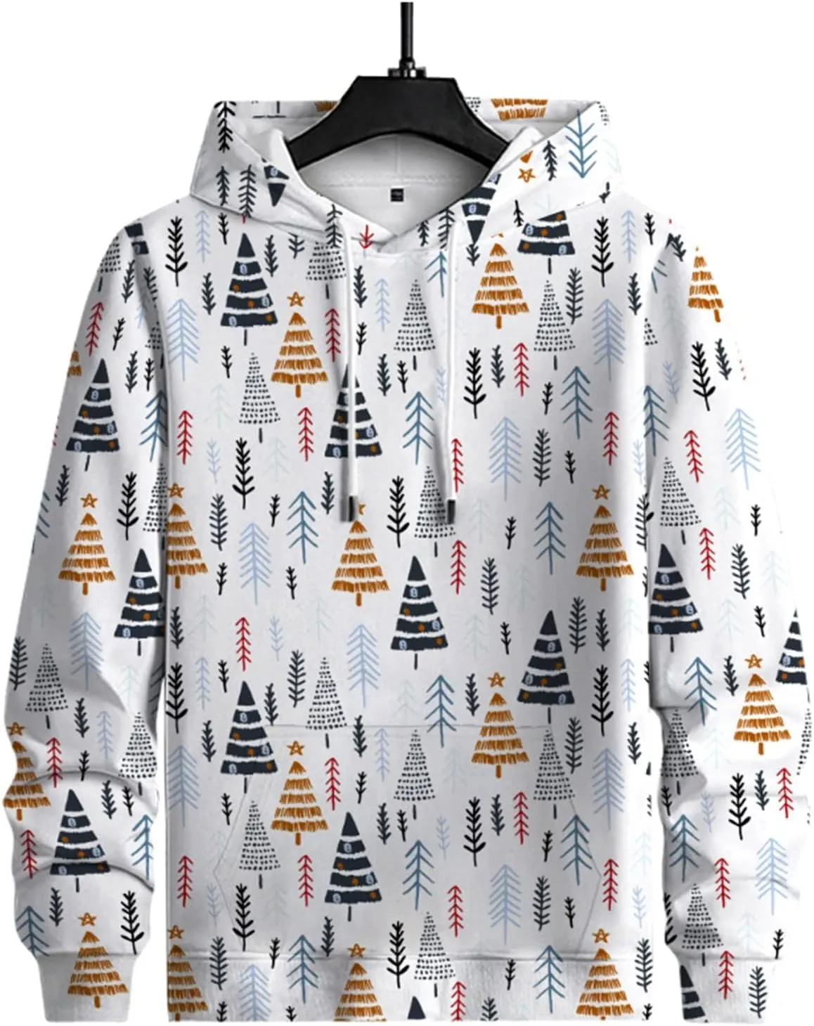 DuDubaby Ugly Christmas Hoodie Men Christmas Vintage Print Autumn Winter Long Sleeve Hoodie Hoodie Top Sweater Hooded Jacket