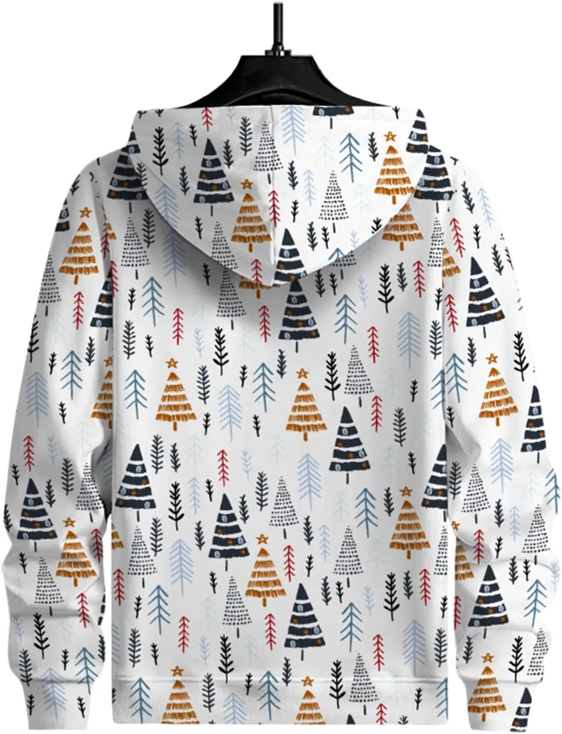 DuDubaby Ugly Christmas Hoodie Men Christmas Vintage Print Autumn Winter Long Sleeve Hoodie Hoodie Top Sweater Hooded Jacket