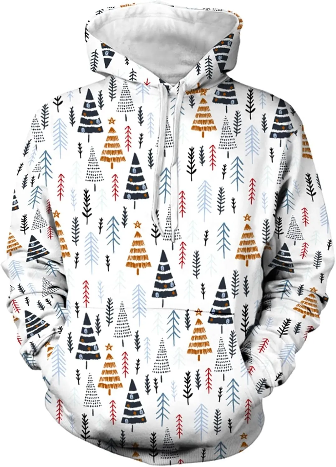 DuDubaby Ugly Christmas Hoodie Men Christmas Vintage Print Autumn Winter Long Sleeve Hoodie Hoodie Top Sweater Hooded Jacket