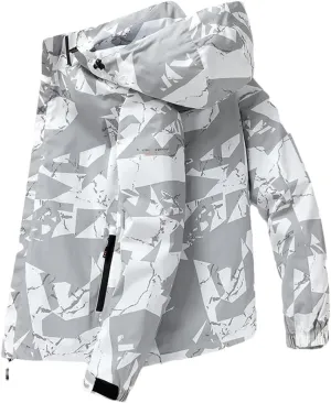 Dvbfufv Men Clothing Hooded Jacket Mens Jacket Spring Autumn Fashion Outdoor Sports Jacket Men Vintage Print Coats