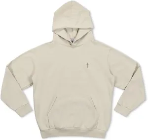 Embroidered Cross Oversized Hoodie