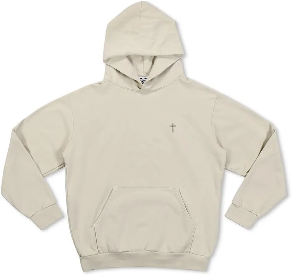 Embroidered Cross Oversized Hoodie